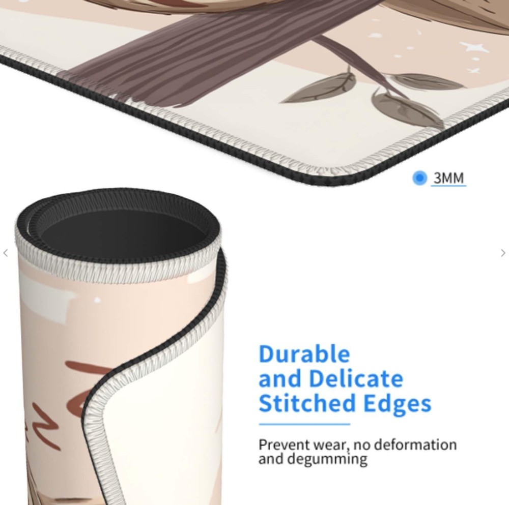 Voltique Mouse Pad Small Desk Mat, Sloth Computer Mousepad with Stitched Edge...