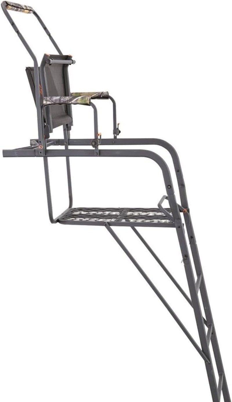15.5' Climbing Ladder Tree Stand for Hunting with Mesh Seat 300 LBS