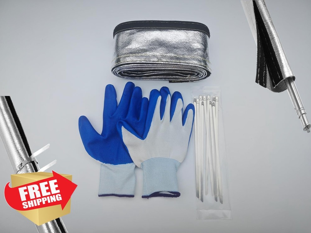 3/4" x10ft Heat Shield Sleeve Aluminized Hose Hook Loop