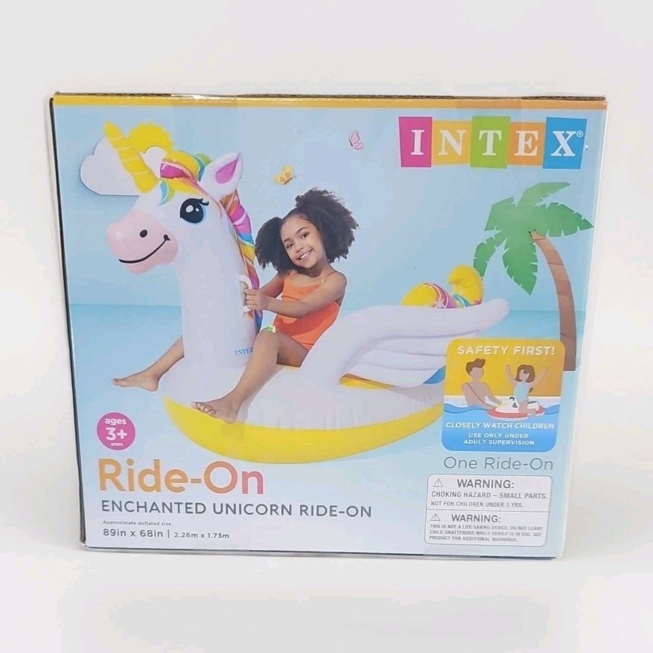 Intex Inflatable Enchanted Unicorn Ride ON 57561EP Approximate Deflated 89"X 68"