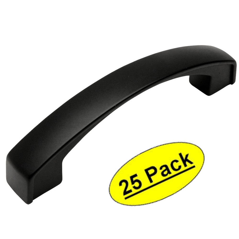 *25 Pack* Cosmas Cabinet Hardware Flat Black Arch Cabinet Pulls - #616-96FB