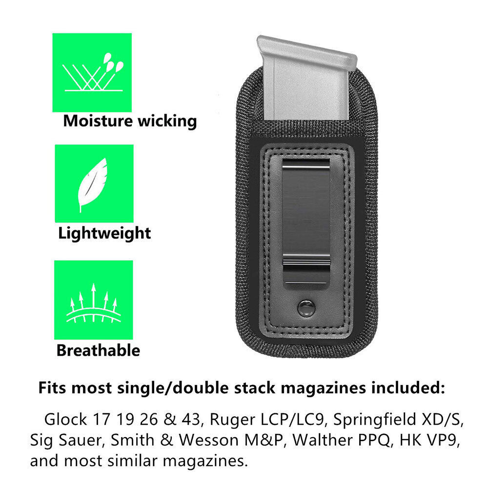 3 Pack Tactical IWB Magazine Pouch for .40 .45 .22 9mm Pistol Mag Holder Holster