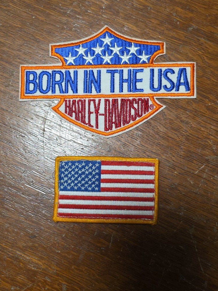Harley Davidson Patch & American Flag Patch