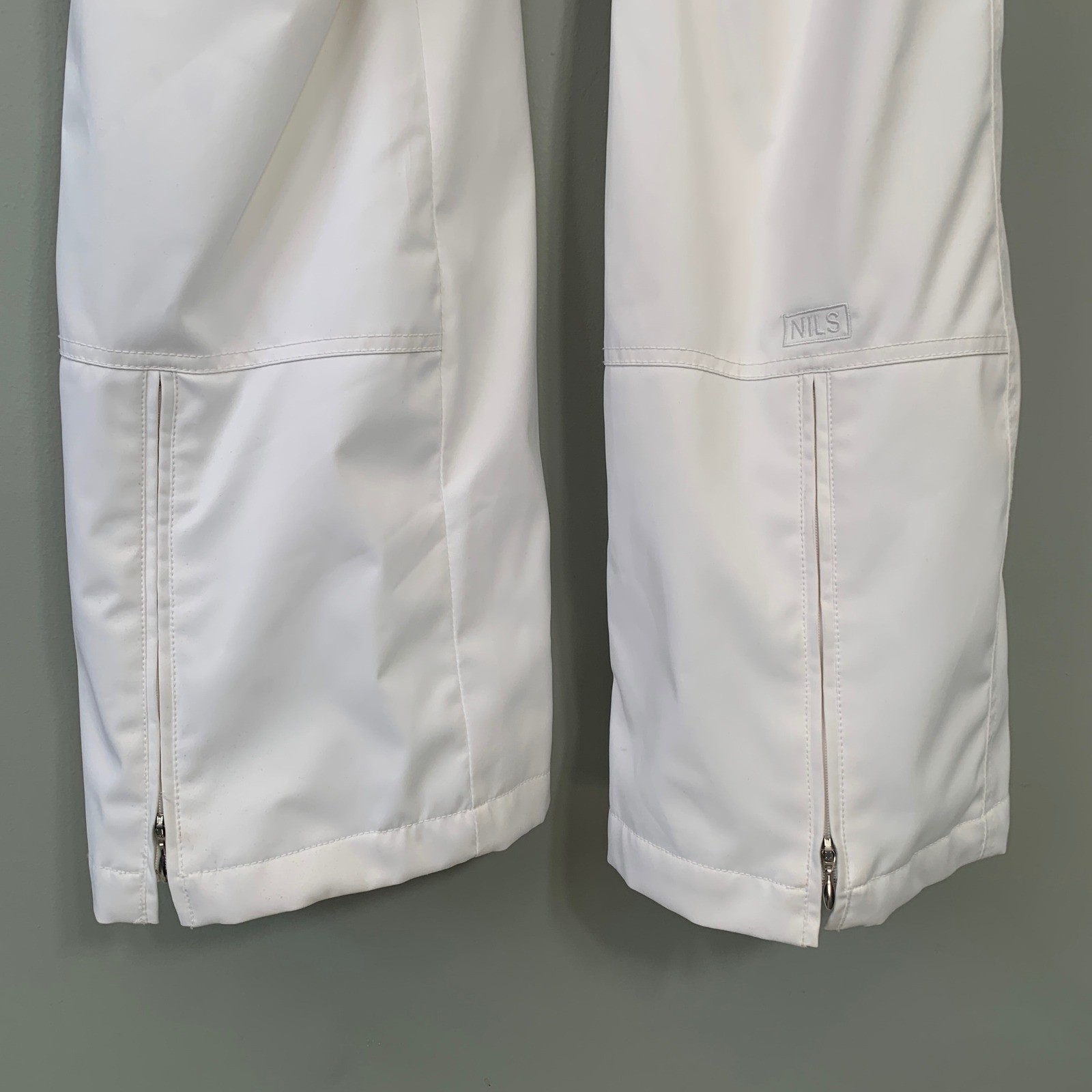 Nils Womens White Ski Pants Straight Leg Zippered Pockets Snow Trousers Size 14