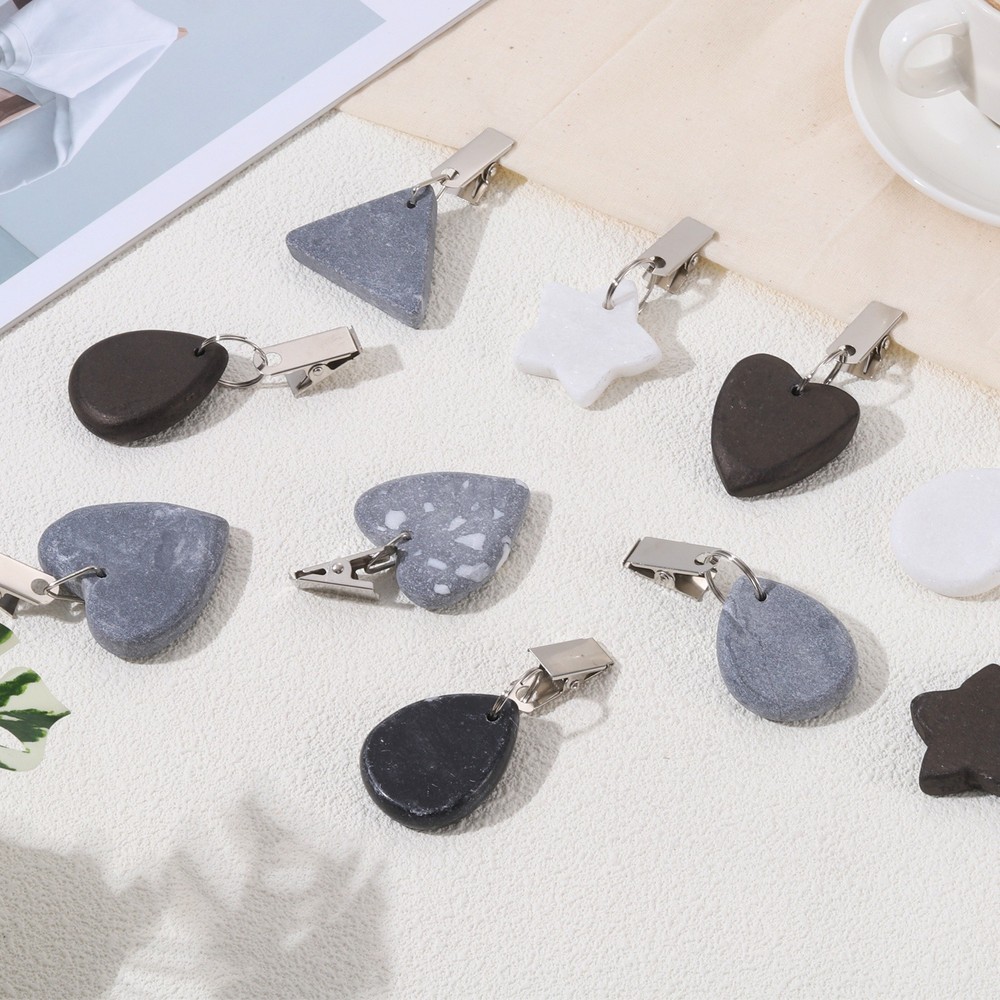 12Pcs Tablecloth Weights, Triangle Shape Tablecloth Pendant 4x4.9cm, Gray