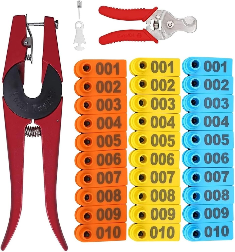 Durable Numbered Ear Tags Kit - 300PCS Sheep, Goat, Cattle Management Solution