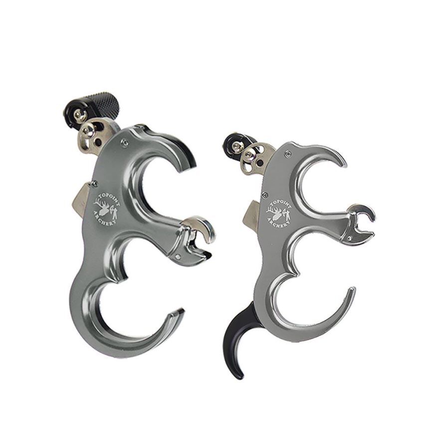 3 or 4 Finger Archery Release Aids Grip Caliper Trigger Compound Bow Target