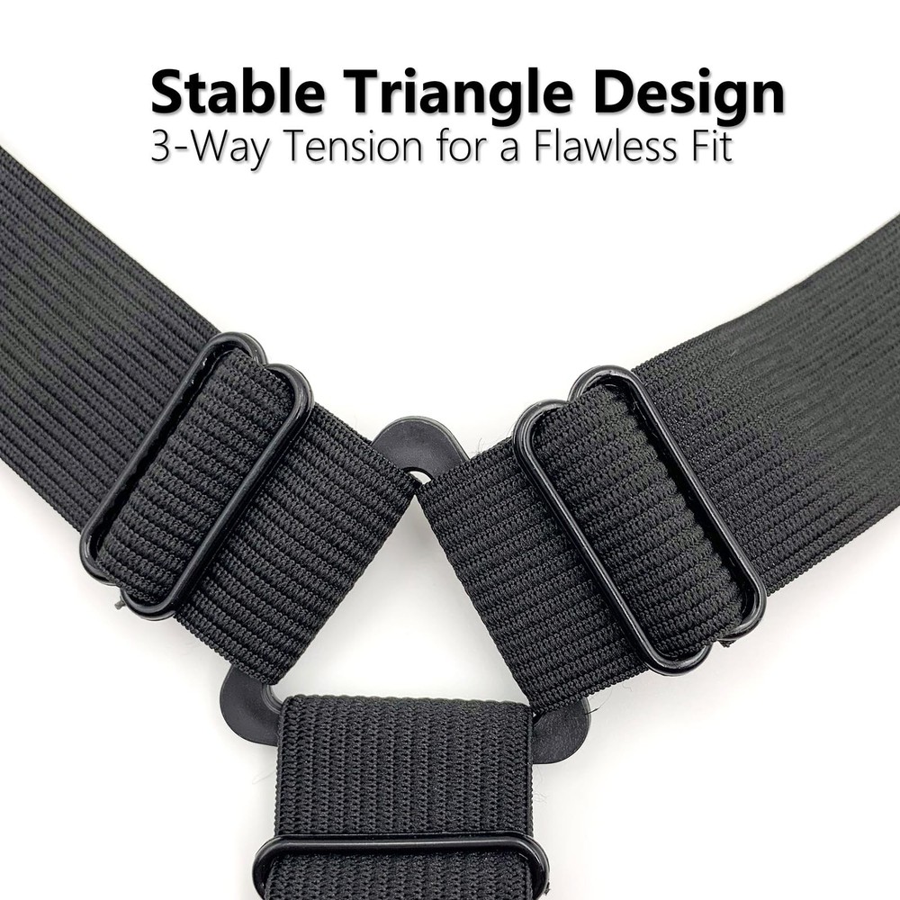 Qgond 4PCS Bed Sheet Holder Straps – Triangle Adjustable Elastic Black