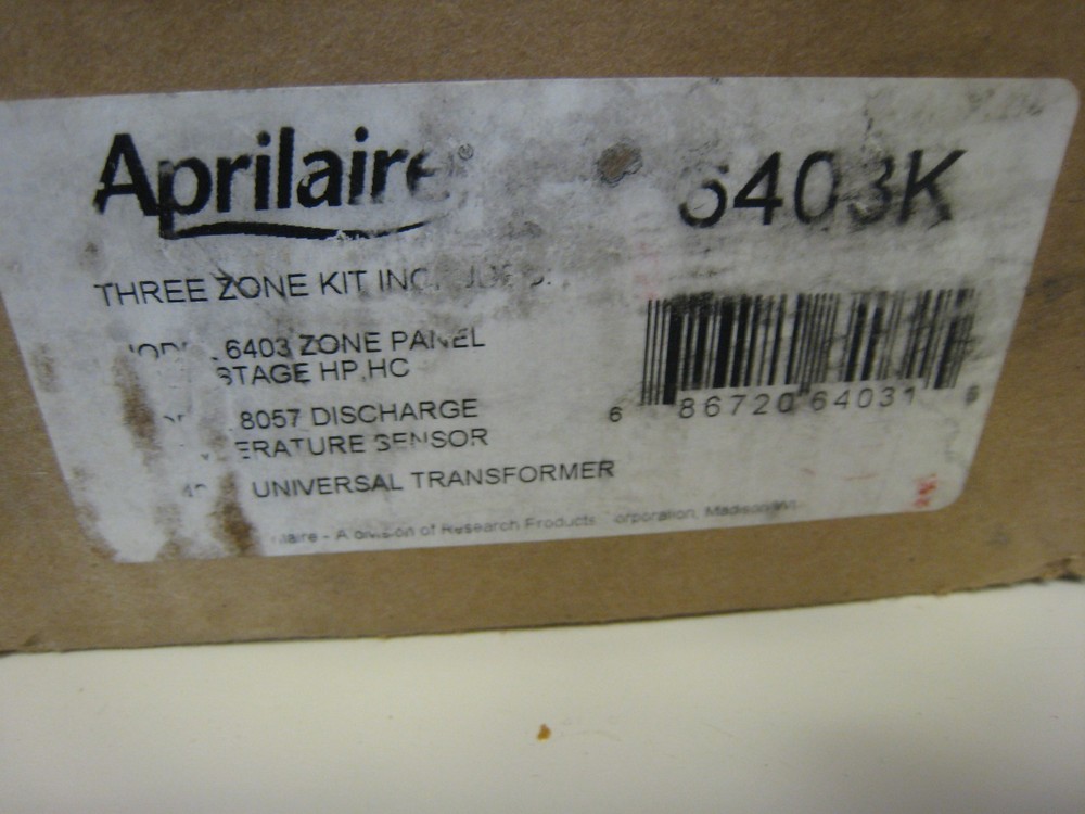 Aprilaire 6403K M-Stage 3-Zone Control Panel Kit DAT Sensor 24V 40VA Transformer