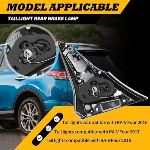 Left Side Inner Tail Light Assembly Compatible with RA-V Four 2016-2018 Driver