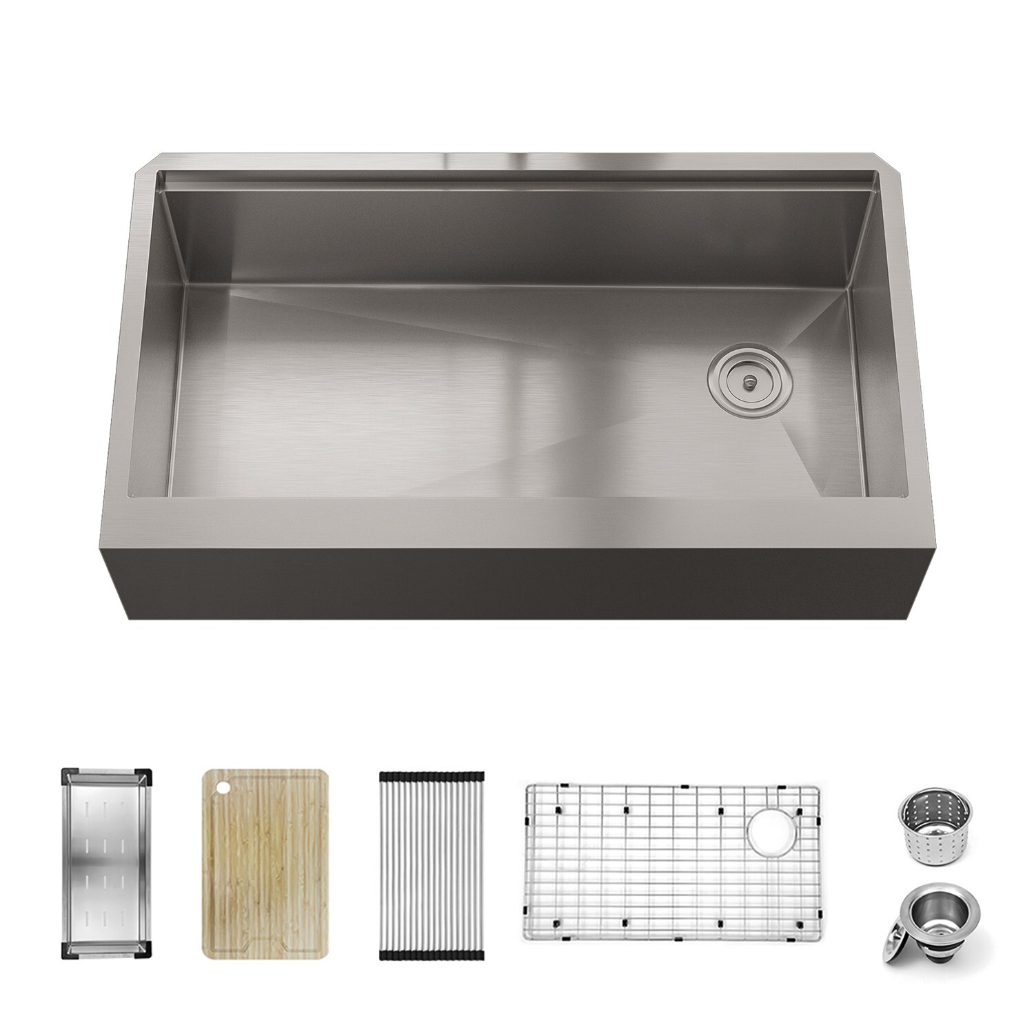 Sinber 36'' Farmhouse Apron Single Bowl Workstation Kitchen Sink KSS0006S-OLE