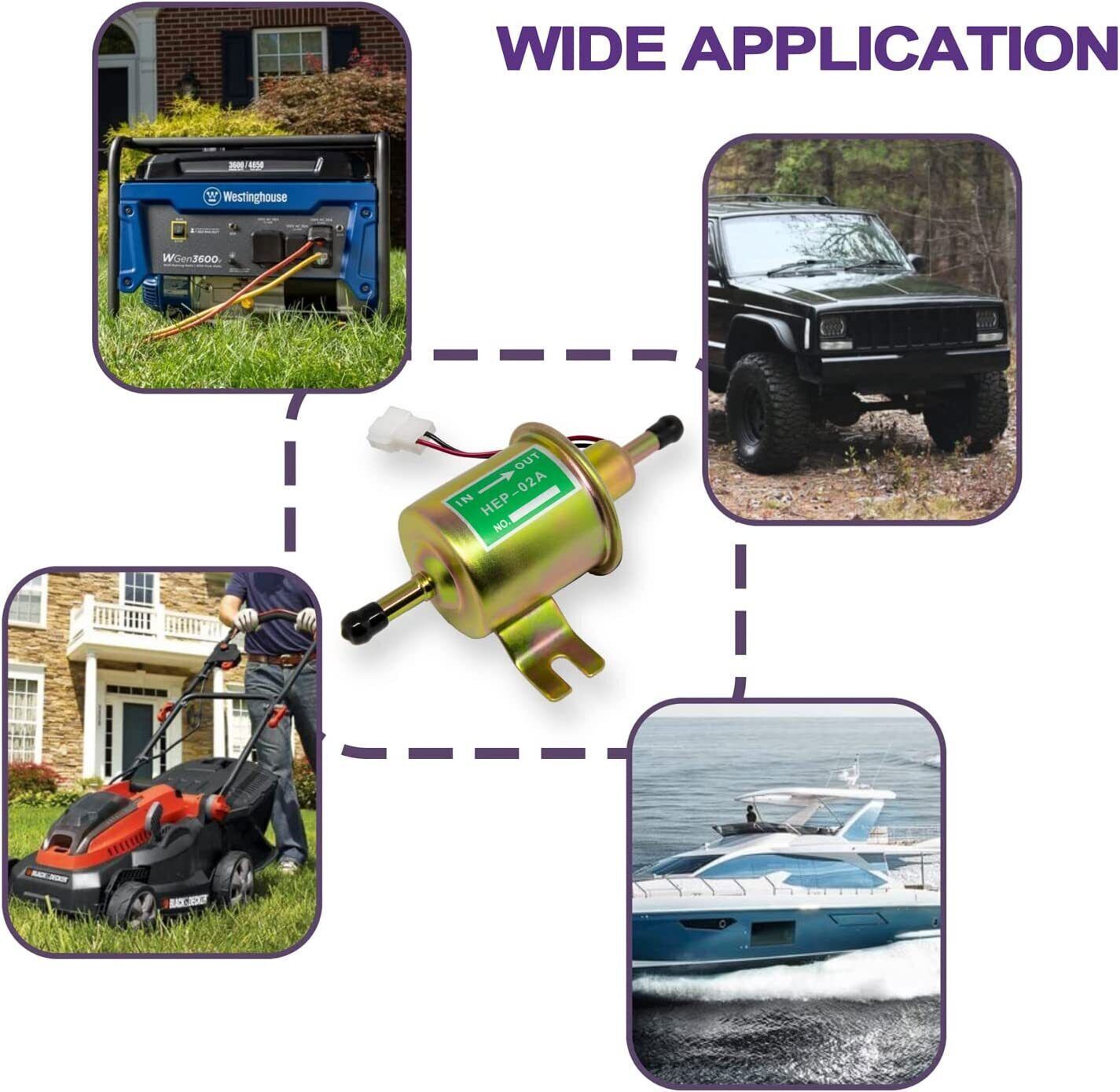 2 Packs 12V Electric Fuel Pump HEP-02A Universal Inline Low Pressure Gas Diesel