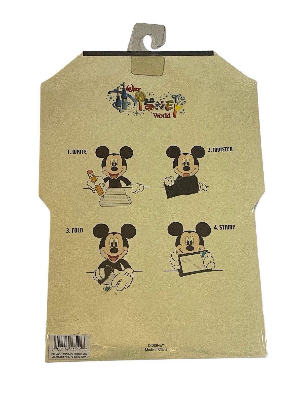 Vintage Walt Disney World USA Payriotic Castle Fold And Mail Stationery SEALED
