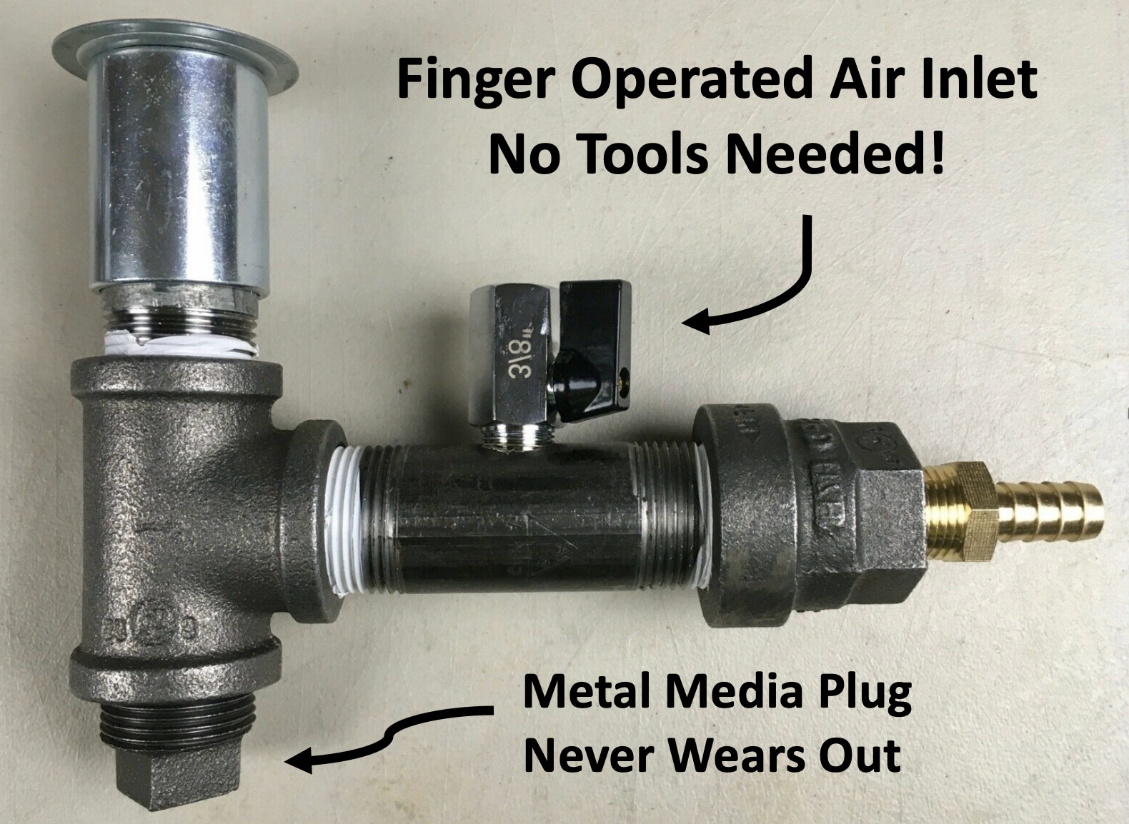 * IMPROVED *  Suction Sand Blast Cabinet Metering Valve - Harbor Freight Upgrade