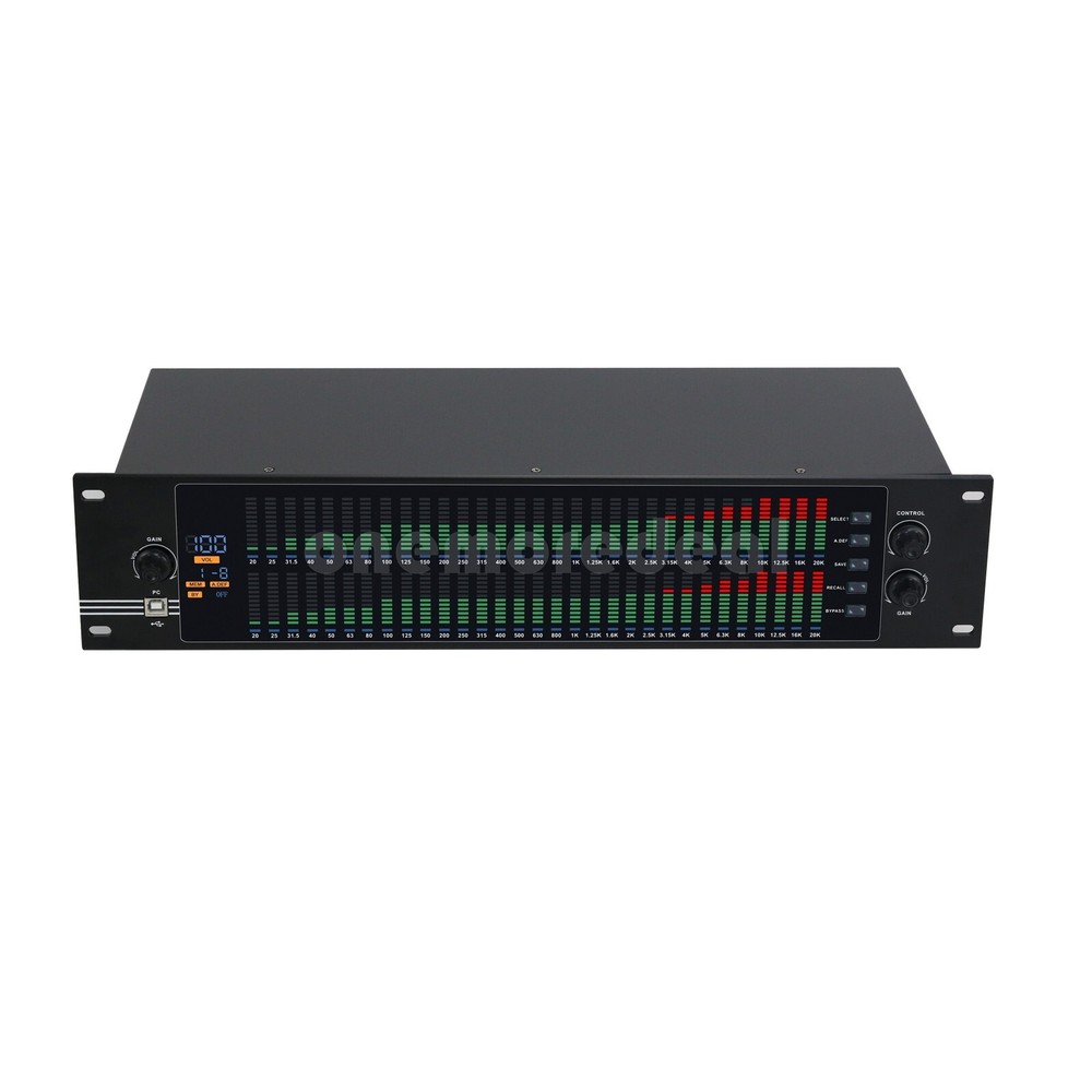 EQ-323 2U Dual 31-band Professional Graphic Equalizer Spectrum Digital Equalizer