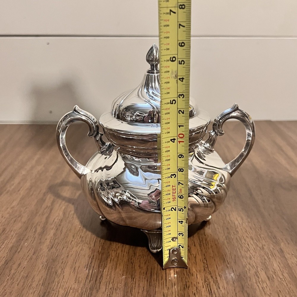 WMF Silver plate Coffee Tea Set 5pc with Tray 18in Swirl Pattern Germany