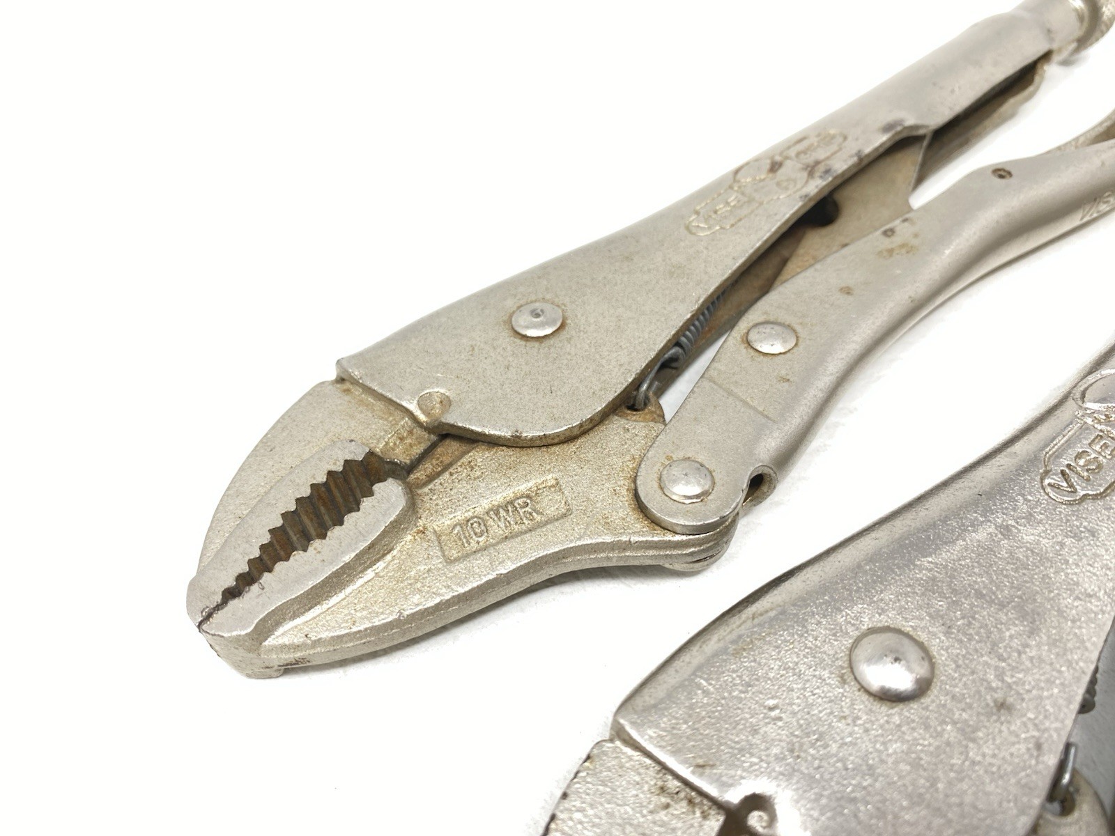 Vintage Lot of 4 Vise Grip Petersen-Dewitt USA Made Locking Pliers 10WR 7WR & 6R