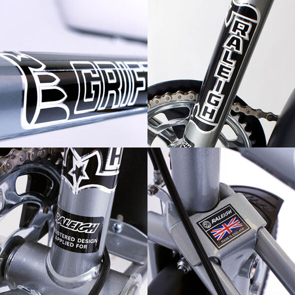 Raleigh Grifter Silver Decal Stickers Full Set