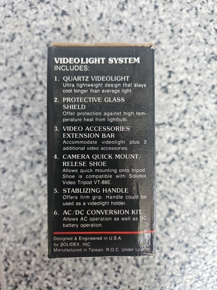 Solidex Magicool Model VL-9100 Camcorder Light BRAND NEW