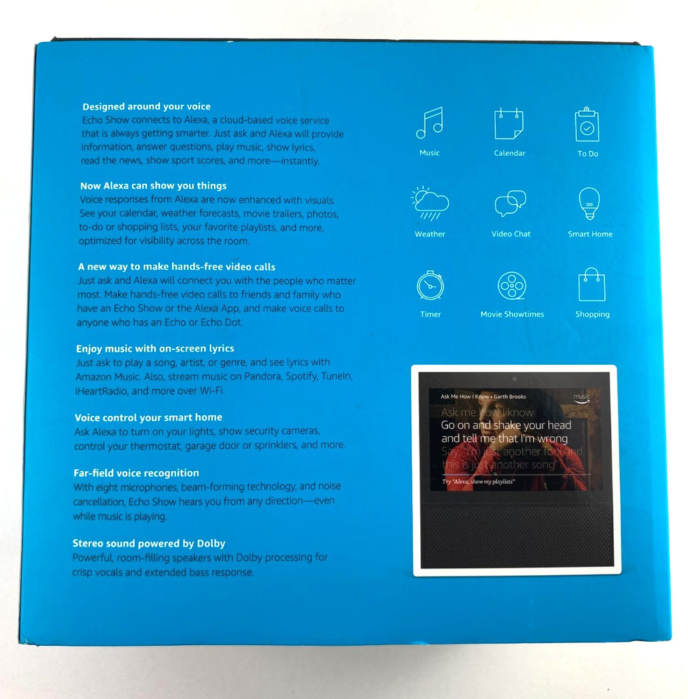 Amazon Echo Show 1st Generation W/AC 7" Display White / Black - 2017