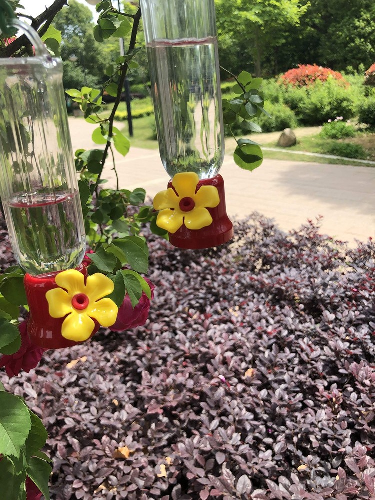 VIMOA Mini Hummingbird Feeder 4 Pack 2.3oz Small Nectar Plastic Red Cute Humm...