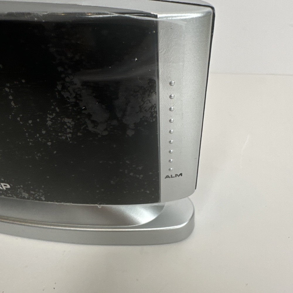 Sharp Model SPC033 Silver Alarm Clock Large Red Number Display Swivel EUC