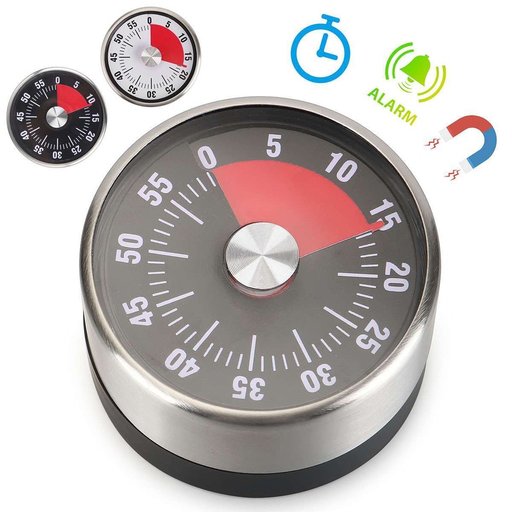 Visual Timer 60-Minute Audible Countdown Timer Alarm Magnetic Kitchen Manual Hot