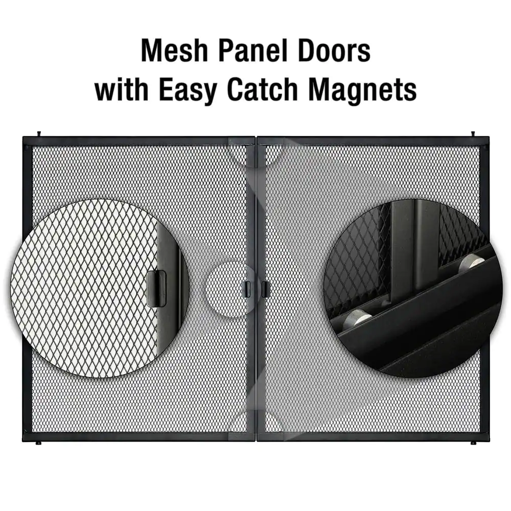 Fireplace Screen And Glass Doors Small Mesh Panel Heat Resistant Insulation