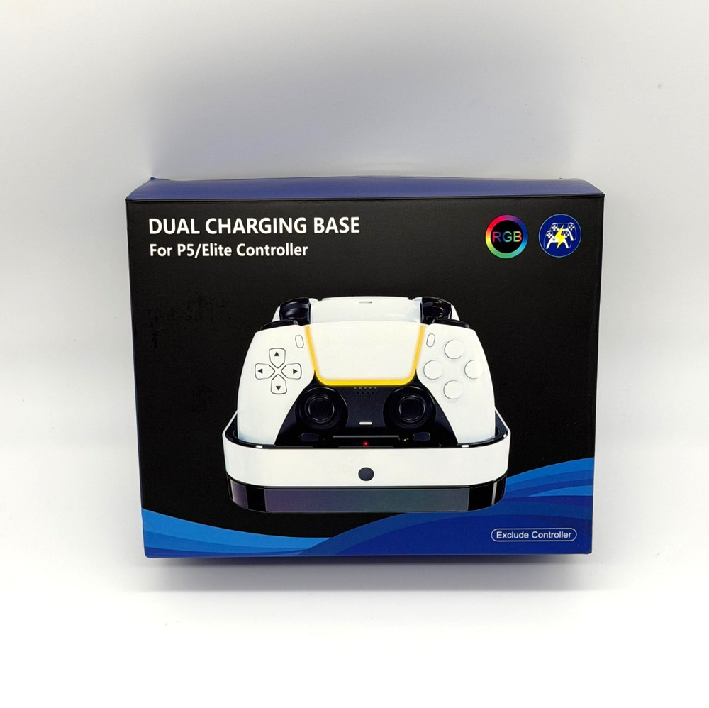 PS5 Dual Controller Charging Dock RGB Base Station USB C Open Box Tested