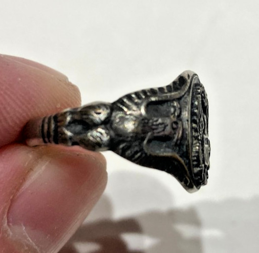 WW2 Army Military Patriotic Ring 925 Sterling Silver Size 6