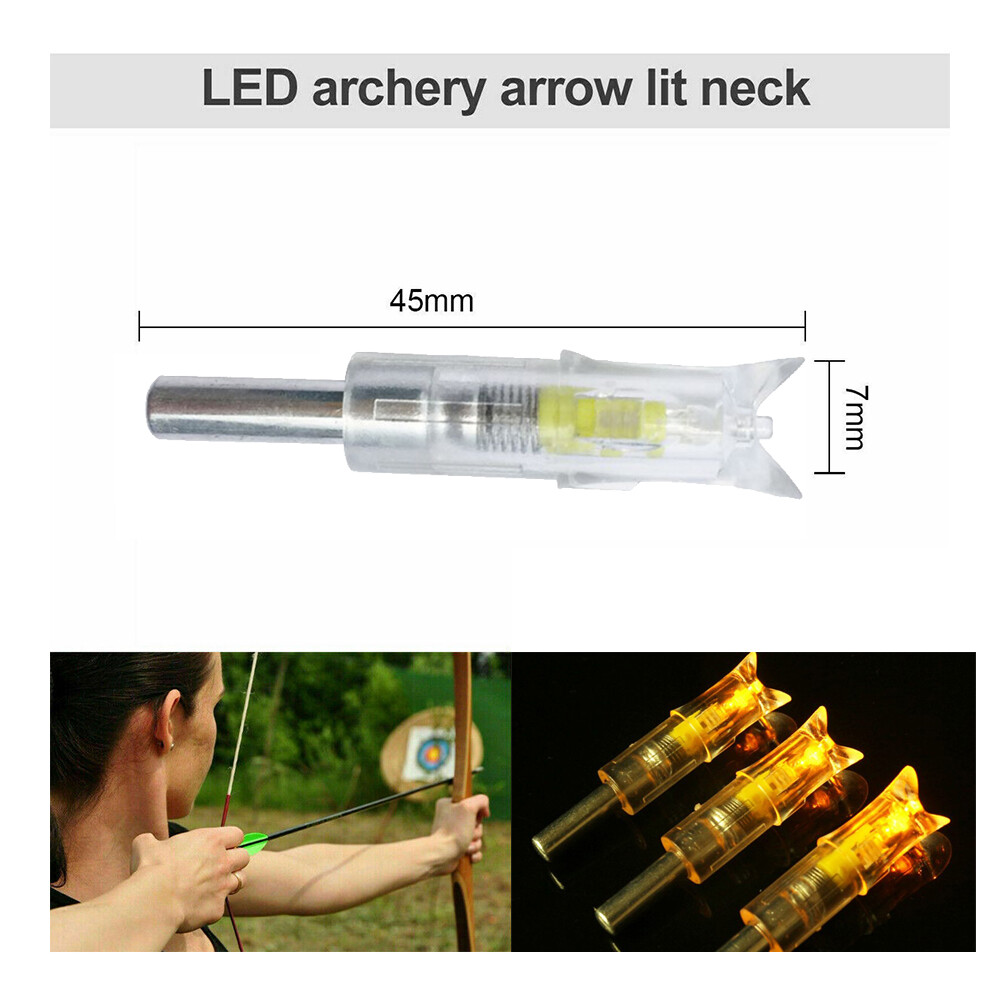 12Pcs LED Lighted Nocks 7.62mm Inside Diameter For Compound Bow Arrow Nocks