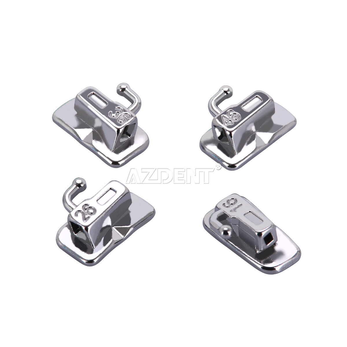 AZDENT Brackets de Ortodoncia Dental Autoligado Pasivo MBT/Roth 022 Ganchos 345