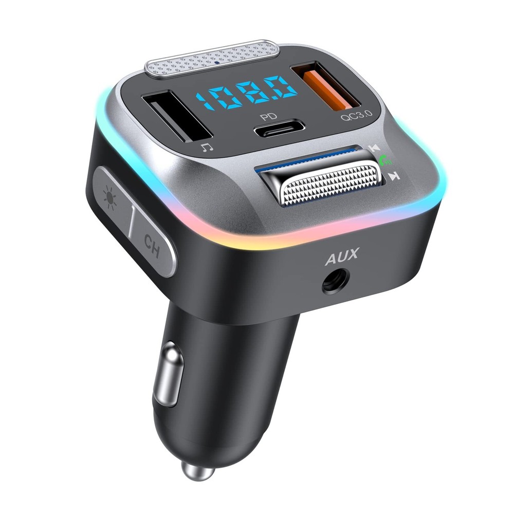 Bluetooth Car FM Transmitter Micro SD LED AUX Radio QC PD USB Adapter MP3 Player