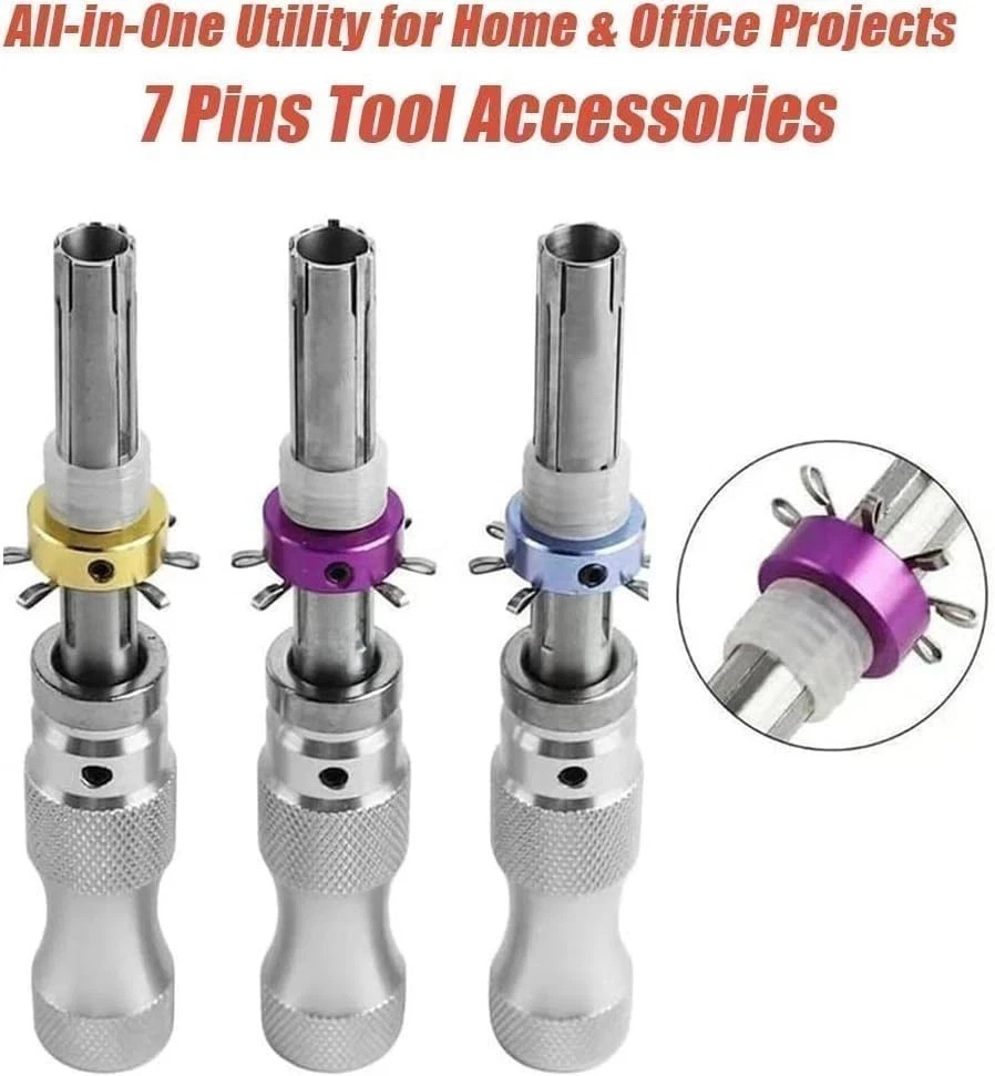 3Pcs 7 Pin Advanced Tubular Lock Tool Set For Padlock Hook Tool Seal Pick Puller