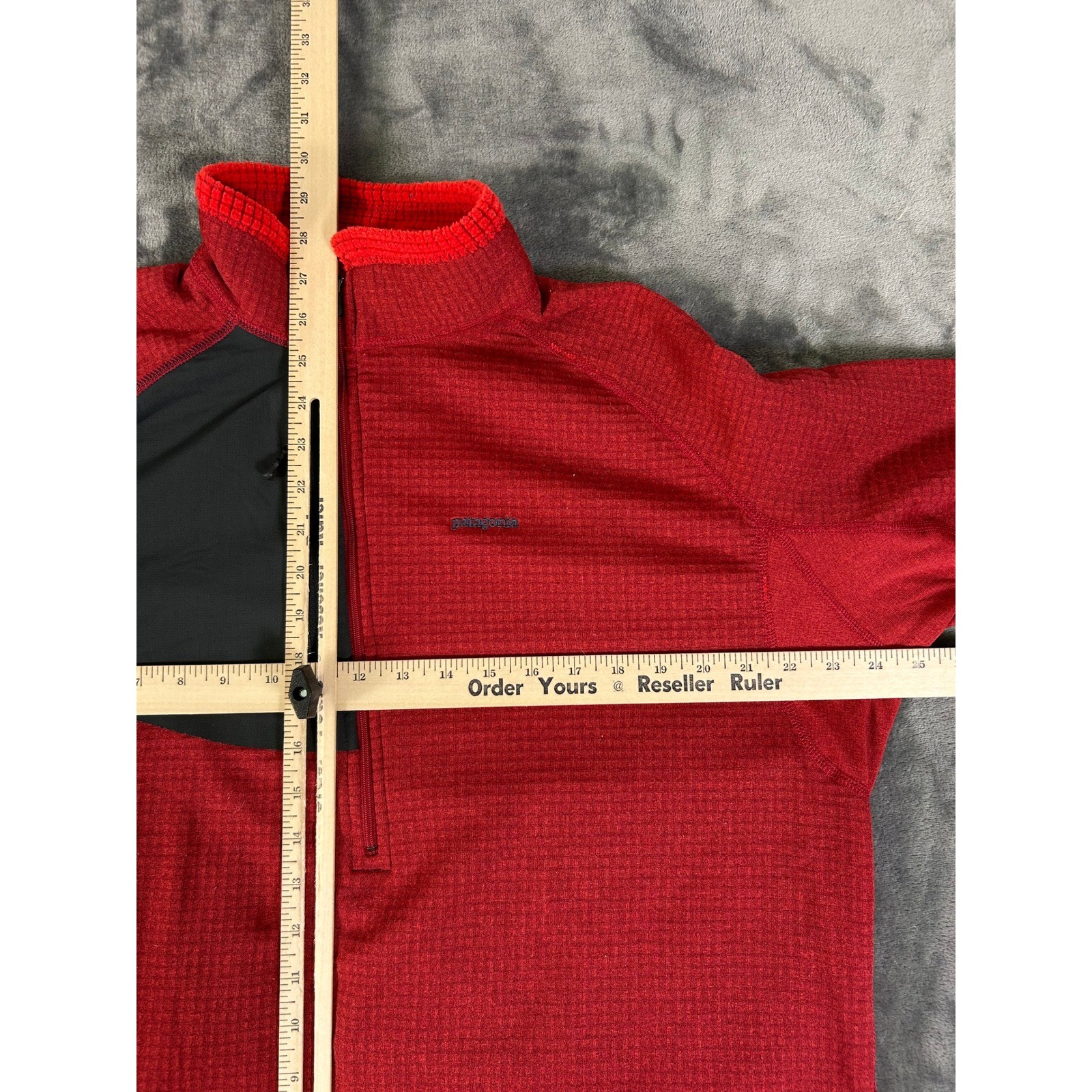 Y2K Patagonia Mens XL R1 Sweater Fleece Pullover Red Quarter Zip Outdoor Top