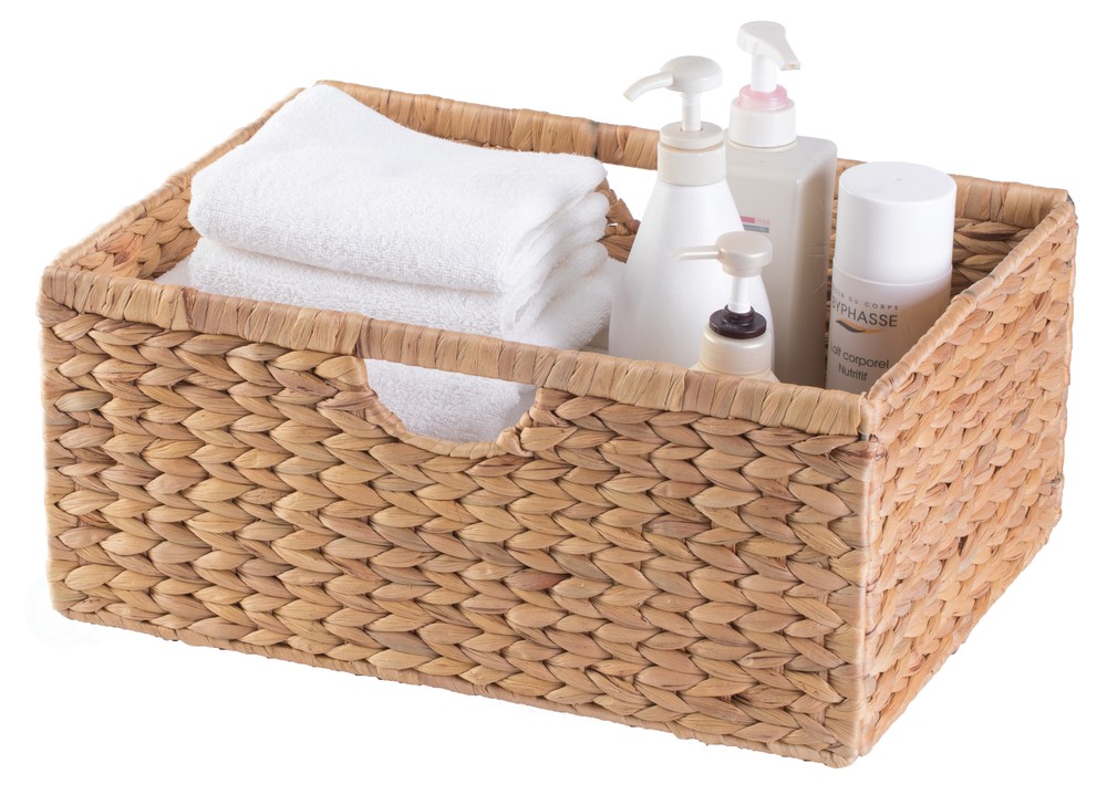 New Wickerwise Foldable Natural Water Hyacinth Storage Bin
