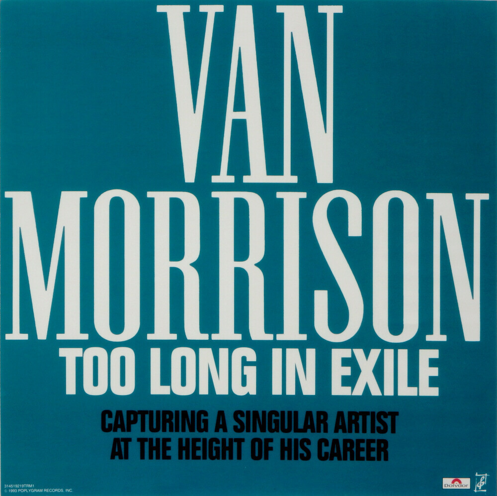 VAN MORRISON "Too Long In Exile" New Original 1993 US Promo only 12" Poster Flat