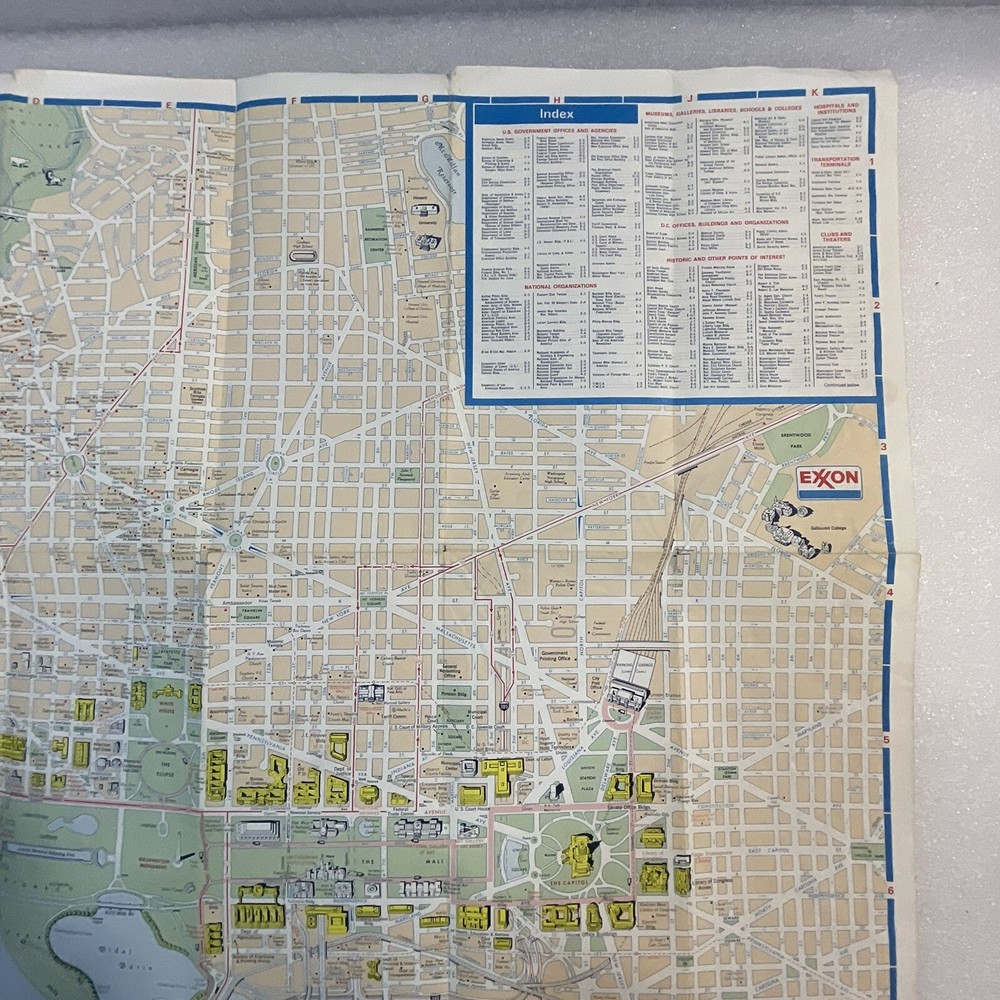 1978 Washington DC Exxon Tiger Folding Pape4 Map & Visitor Guide OldPaperMaps