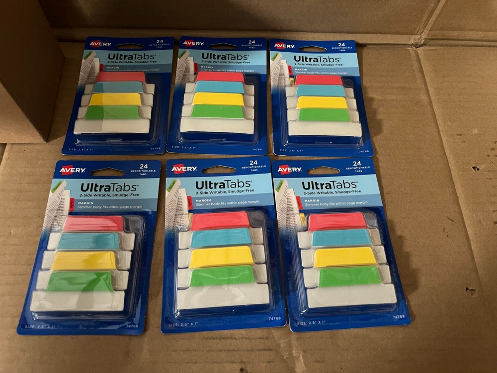 Avery Ultra Tabs, 2.5x 1, 2-Side Writable, 144 Repositionable Margin Tabs