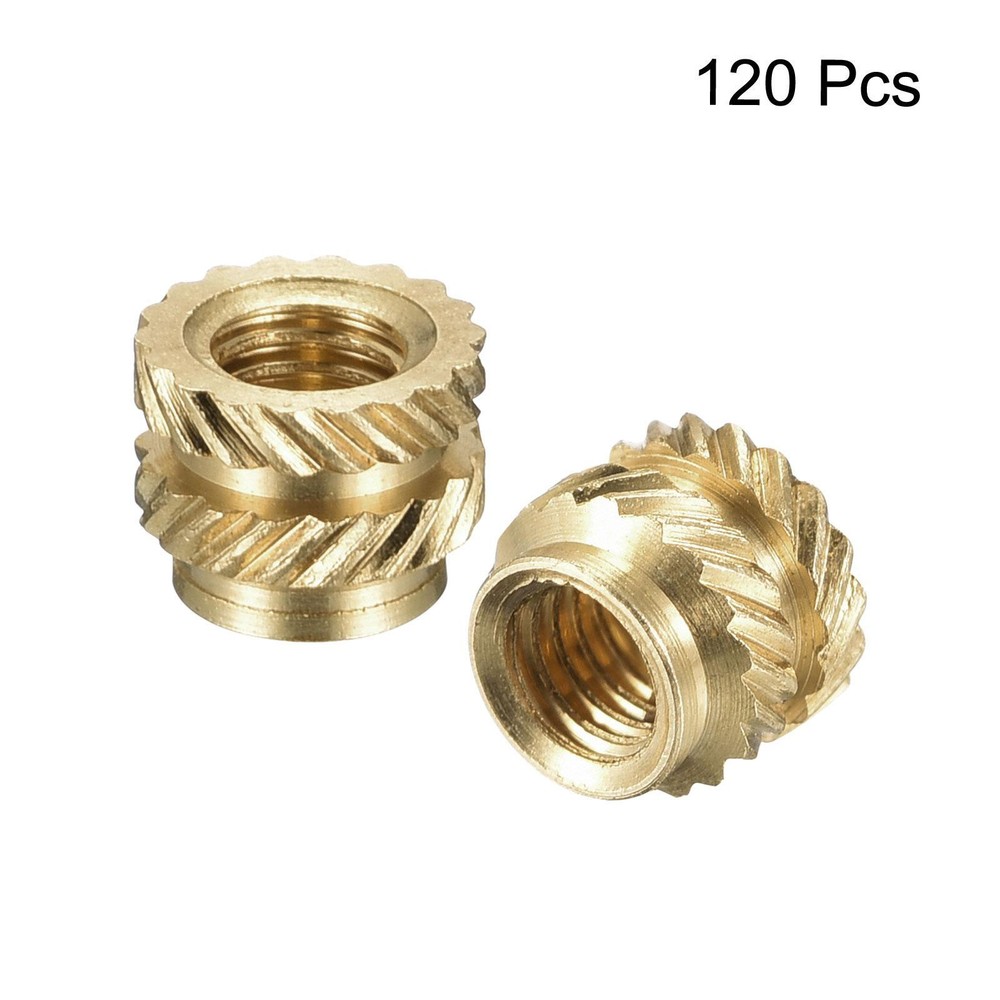 120pcs M3 Female Brass Knurled Threaded Insert Embedment Nut for 3D Printer