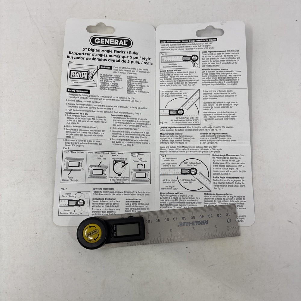 General Tools 822 Digital Angle Finder, 5" Size