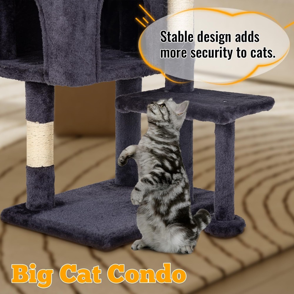 Multi Level Cat Tree Indoor Cat Tower with Scratching Posts