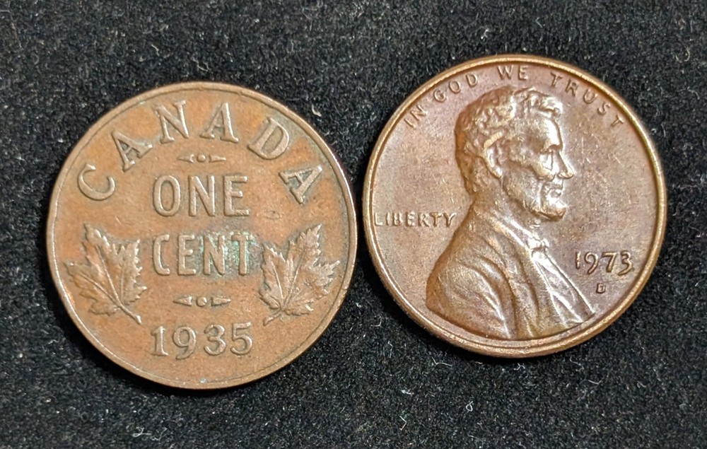 1935 Canada 1 Cent Circulated KM# 28 Brown