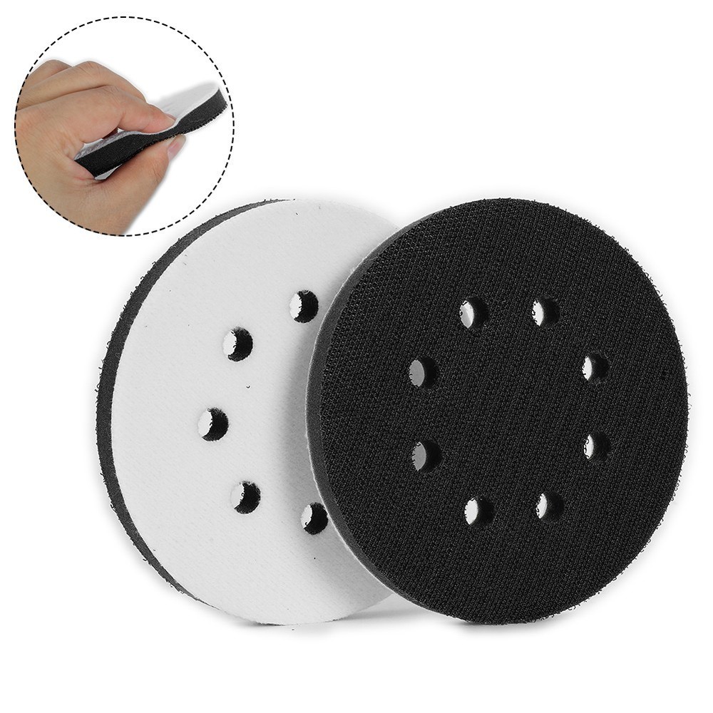 125Mm Sponge Interface Pad 2PCS 8-Hole Hook&Loop Inch Pads Soft Useful