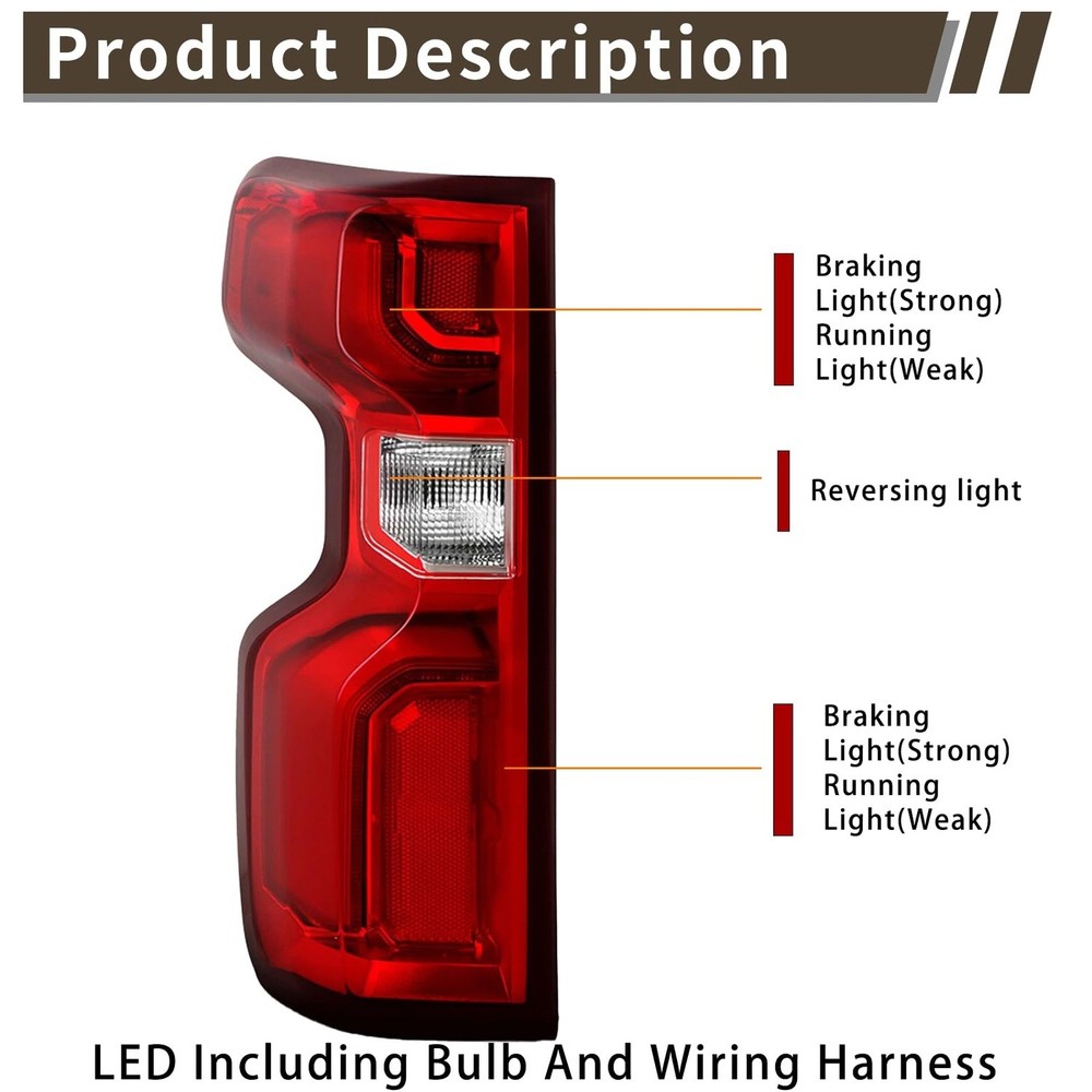 Chevy Silverado LED Tail Light Assembly 2019-2023 Left Side