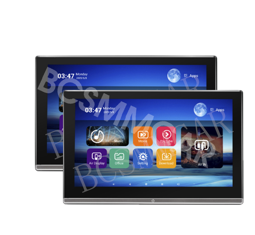 Car Headrest Monitor Touch Screen Video Music TV Player Dual HMDI For Rear Seat