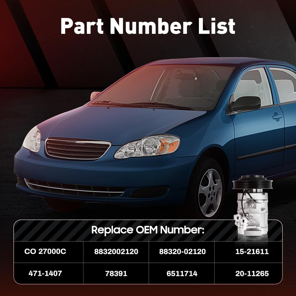 AC Compressor for 2003-2008 Corolla Matrix 1.8L
