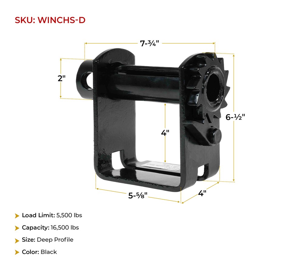 (2 Pack) Trailer Winch - Deep Profile Sliding Double L Style