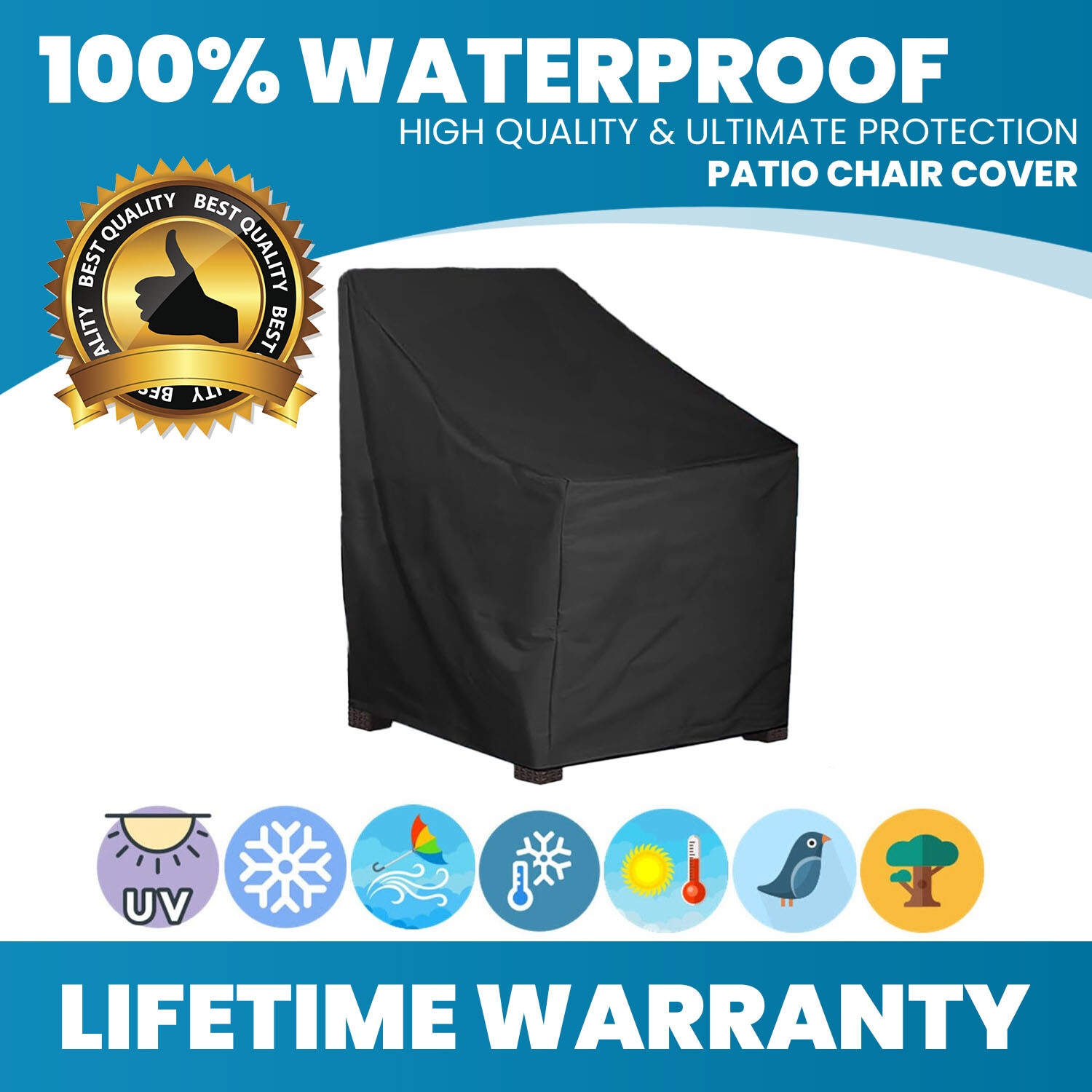 Patio Chair Cover Casual Seating Waterproof Outdoor Garden Lawn Furniture Covers