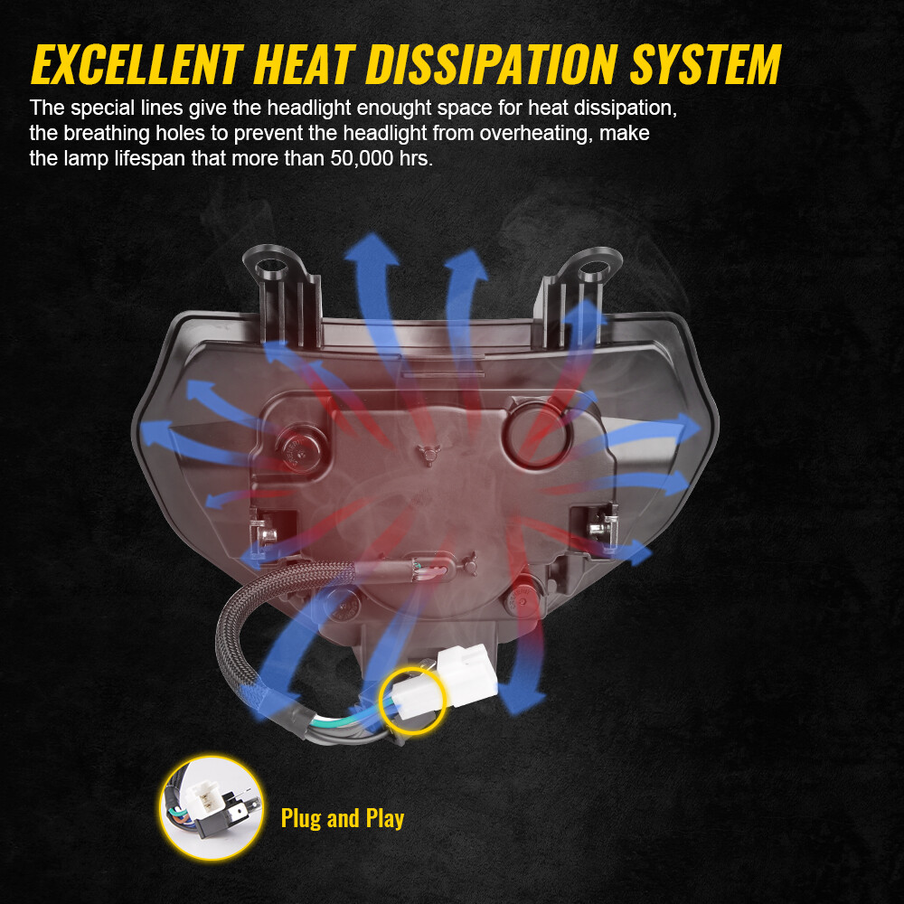 LED Headlight DRL Sealed Assembly For Yamaha FZ09 MT09 2014 2015 2016/MT07 2019